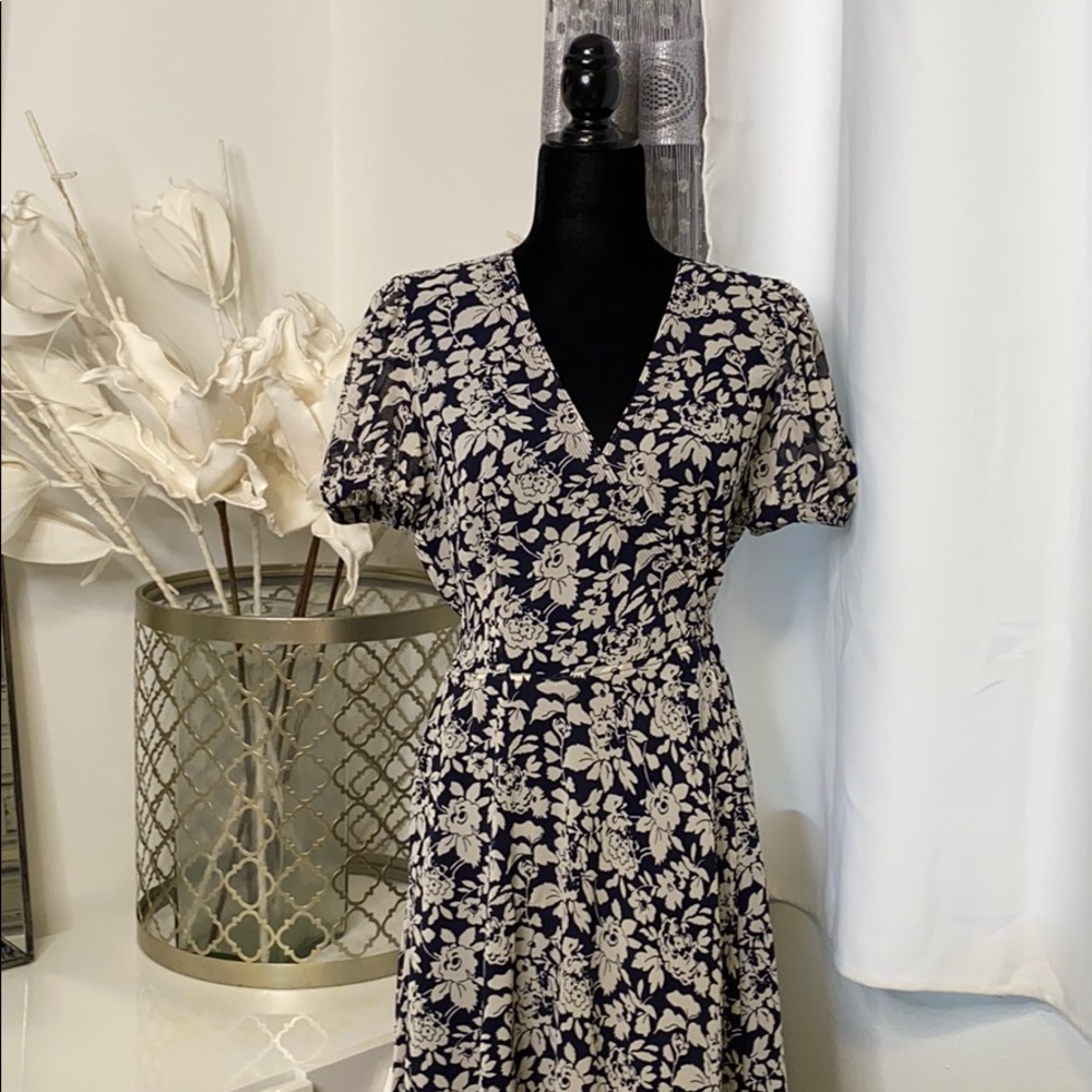 ‼️🆕 Polo Ralph Lauren Floralcrêpe dechine Dress